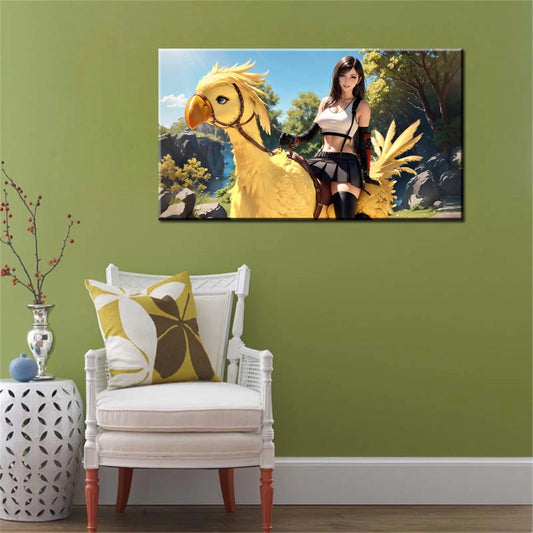 Tifa Lockhart Canvas Wall Art | FF7 Game Poster Home Decor Canvas Wall Art Peaceful Pleasures Health and Wellness