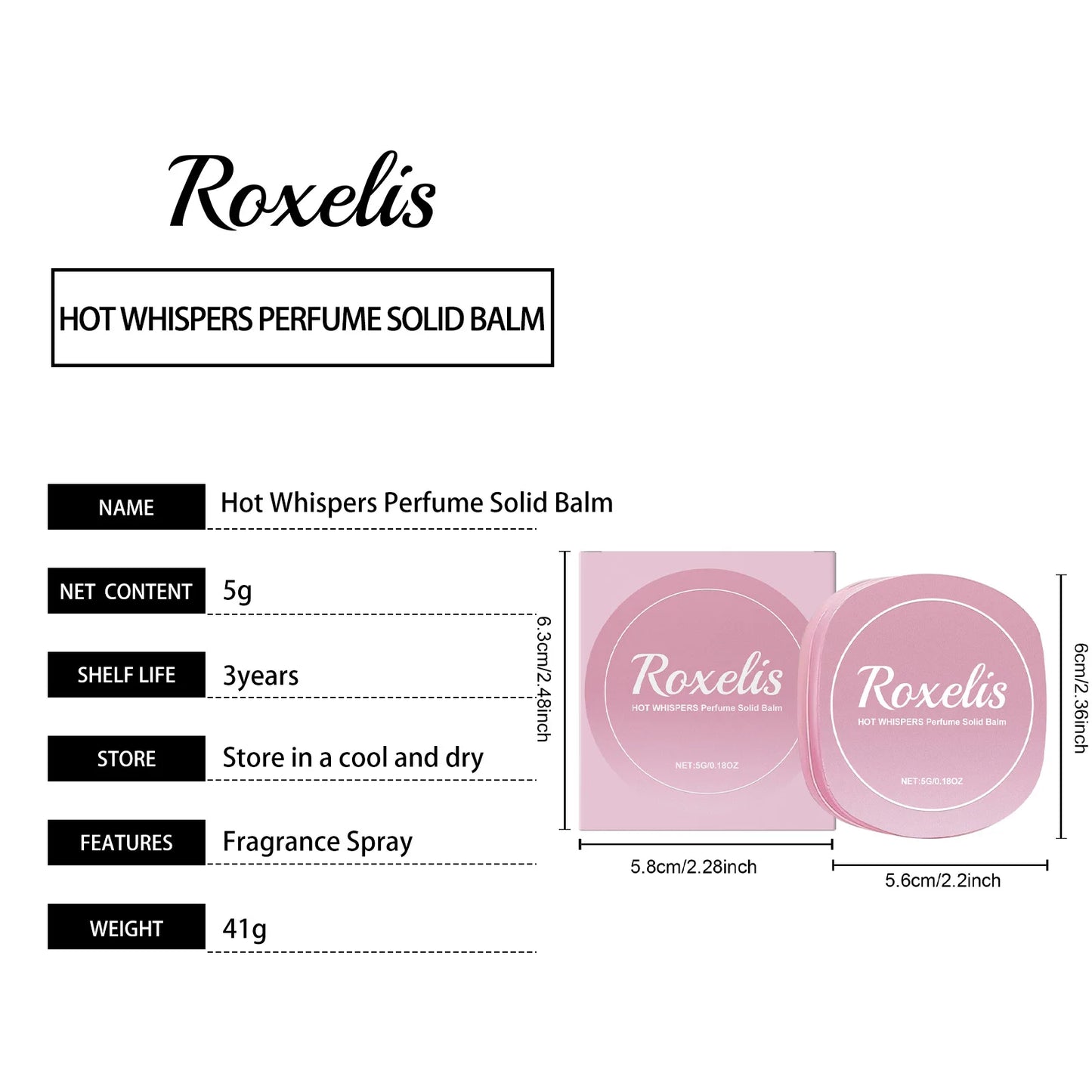 Roxelis Rose Solid Perfume Balm | Pocket-Sized Fragrance
