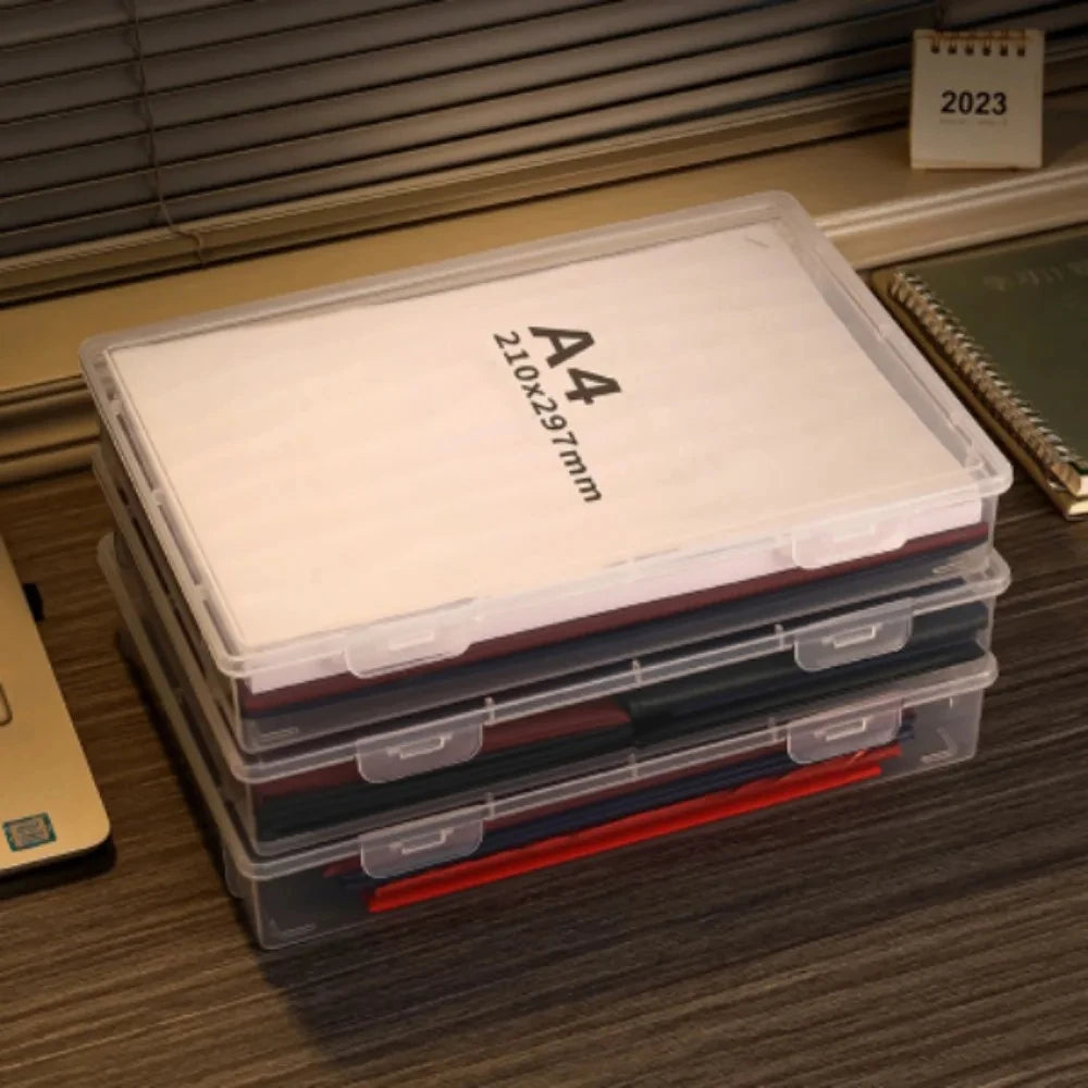 Clear Plastic A4 Document Storage Box – 3 Sizes | Organizer