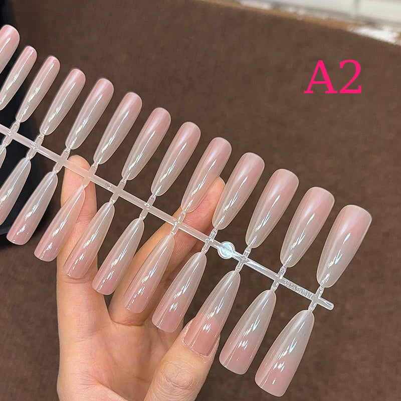 30Pcs Gradient Nude Color Fake Nail Press On Quick Extension Matte Wearable False Nails Natural Multi-Style Full Cover Nail Tips Peaceful Pleasures Health and Wellness A2