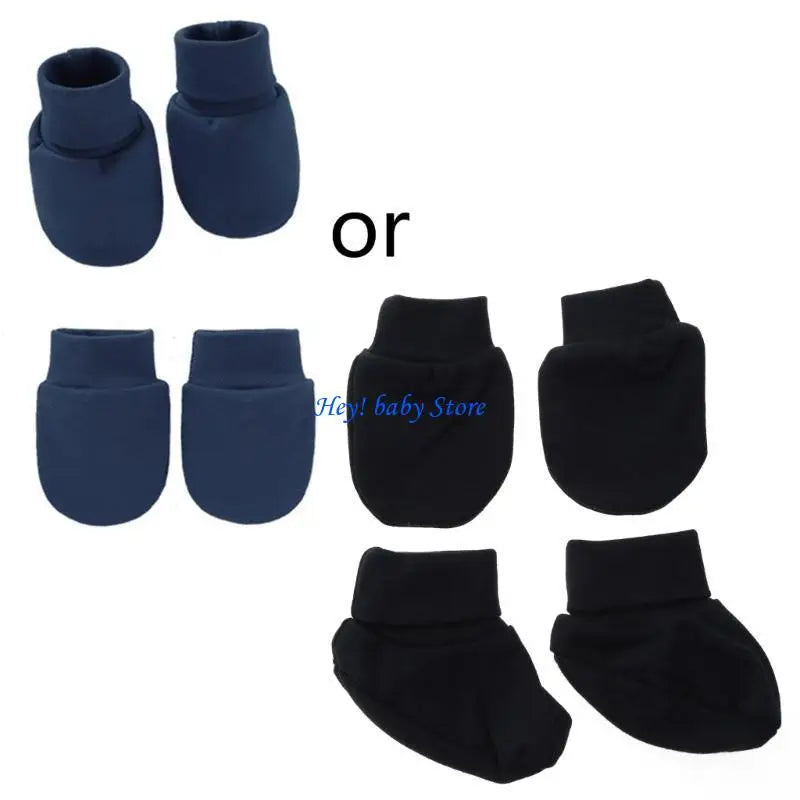 No-Scratch Baby Mittens & Socks Set | Newborn Cotton Gift