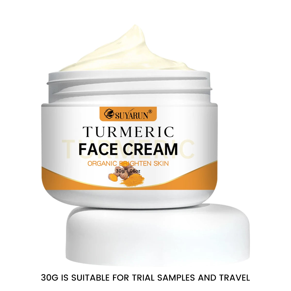 SUYARUN Turmeric Face Cream - Anti-Aging & Brightening, Oil-Free Moisturizer for Sensitive Skin, Organic Skincare with Vitamin E Peaceful Pleasures Health and Wellness 30g
