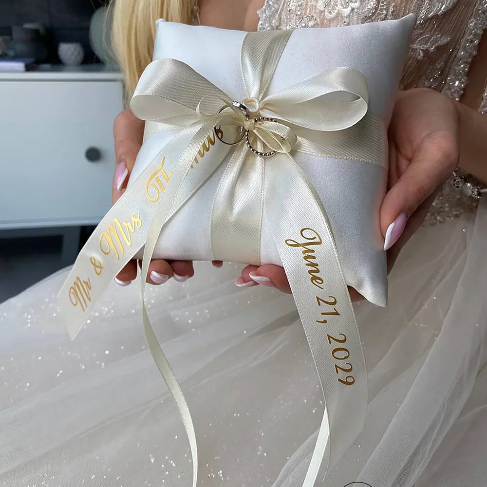 Personalized Wedding Ring Bearer Pillow | Bridal Gift Ring Bearer Pillow Peaceful Pleasures Health and Wellness
