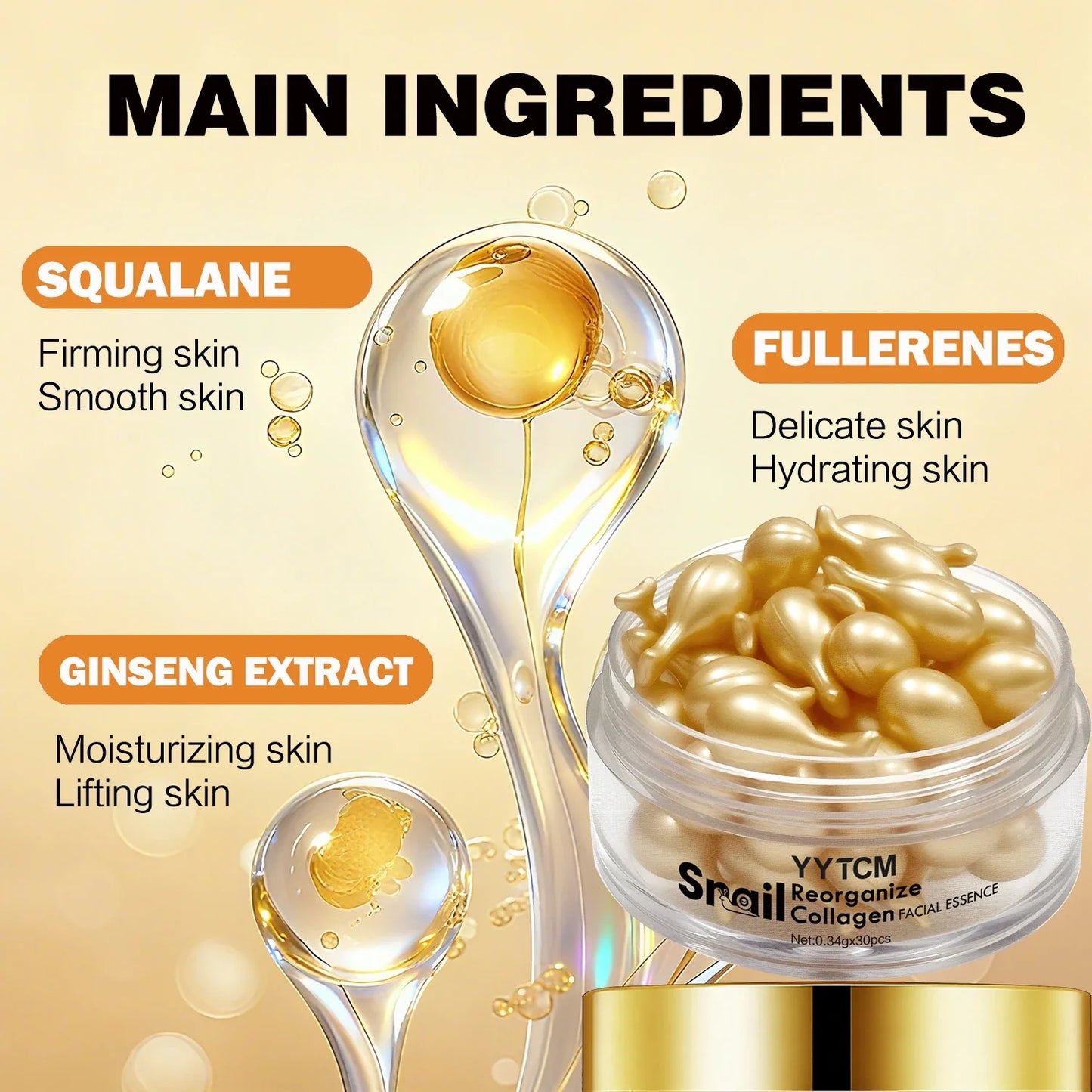Snail Collagen Serum Capsules – Hydrating & Firming Essence