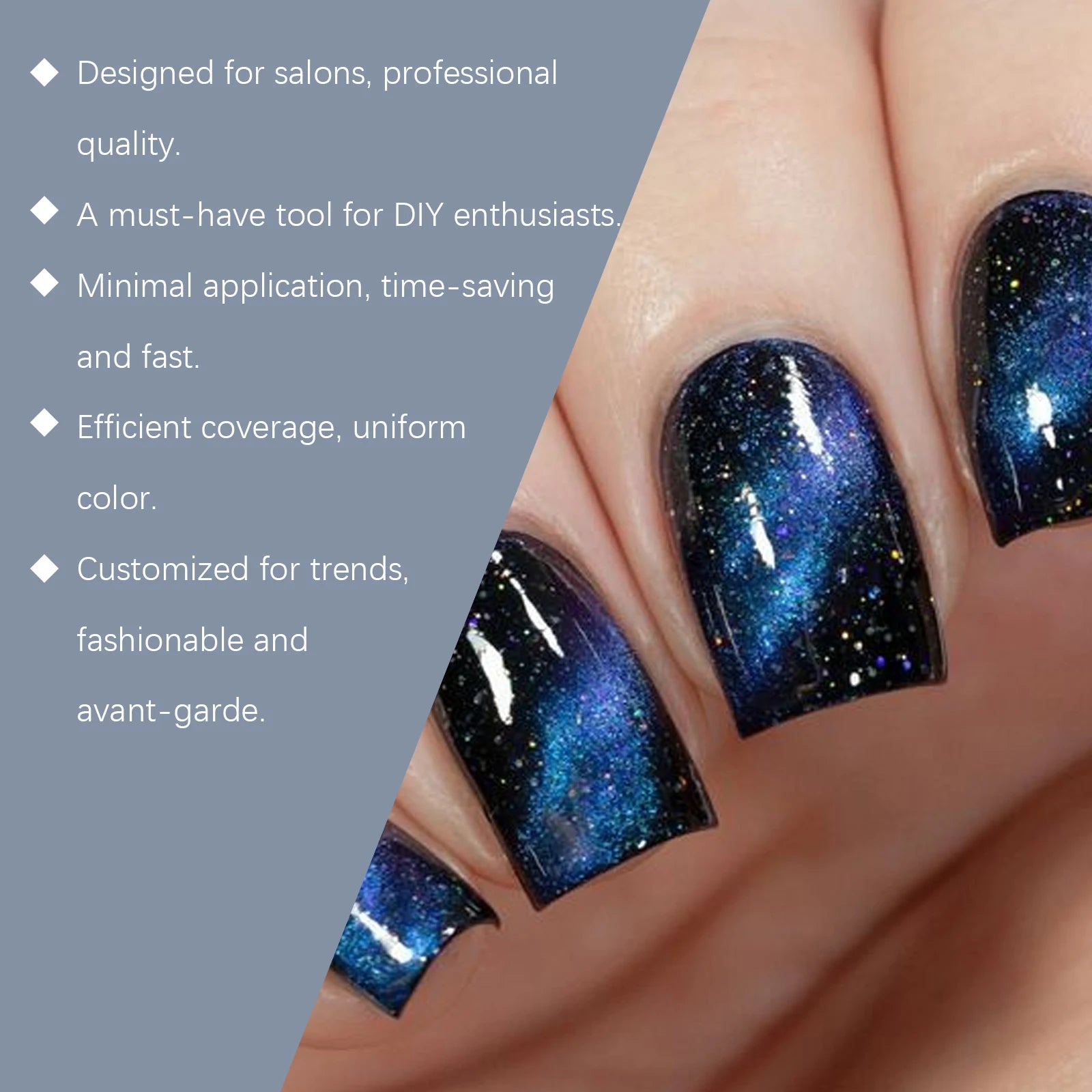 EELHOE Blue Black Magnetic Gel Nail Polish – Quick-Dry 10ml Magnetic Gel Nail Polish Peaceful Pleasures Health and Wellness