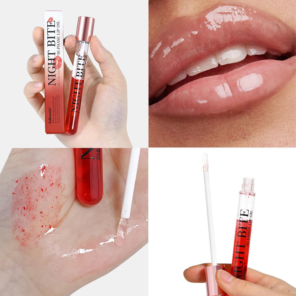 Pink Lip Gloss Transparent Lip Oil Moisturizing Reducing Lip Lines Nourishes Lips Waterproof Long-lasting Liquid Lips Cosmetics Peaceful Pleasures Health and Wellness
