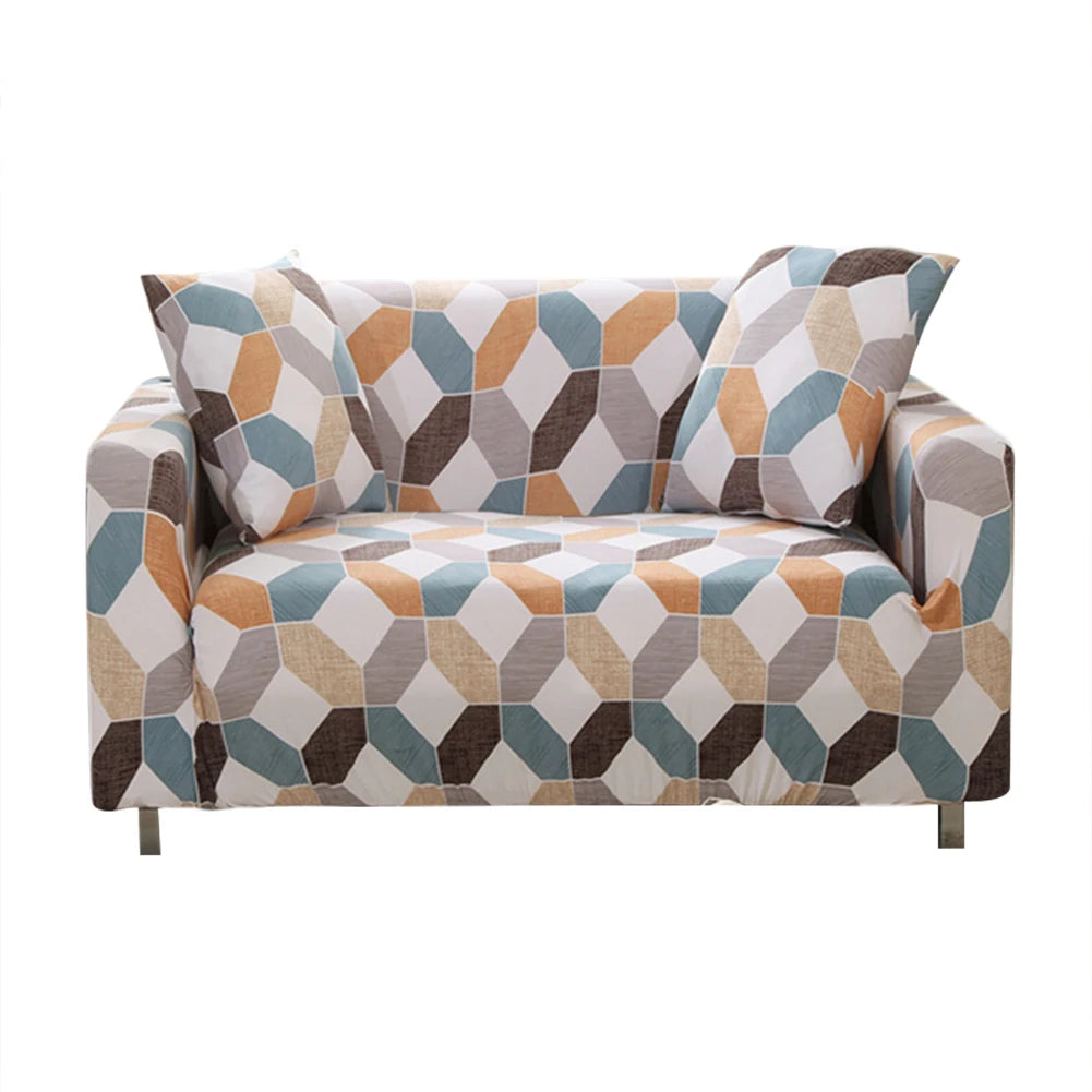 Stretch Sofa Cover Universal Printed Sofa Slipcover Loveseat Couch Cover Polyester Furniture Protector Cover with 1Pc Pillowcase Peaceful Pleasures Health and Wellness JC109 1-seater 90-140cm