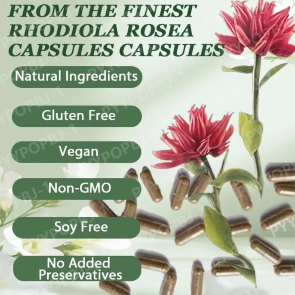 Rhodiola Rosea 500mg Capsules – Energy, Focus & Adaptogen | 60ct