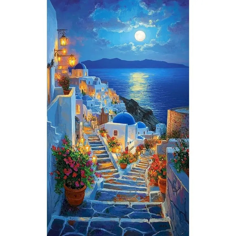 Paint by Numbers Kit – Town Landscape 60×75cm Canvas Art