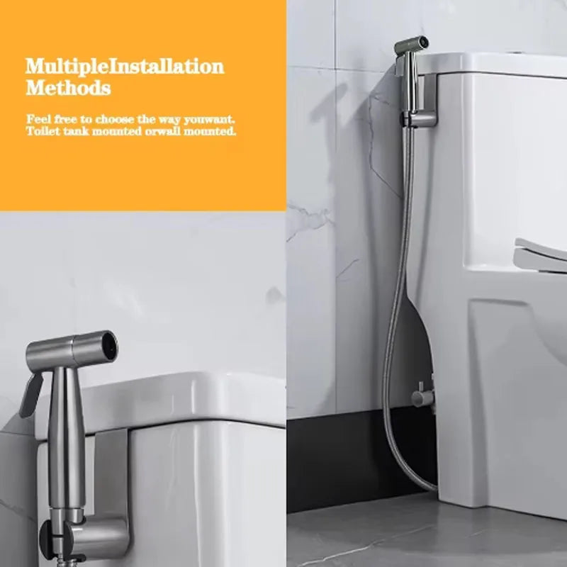 Stainless Steel Handheld Bidet Sprayer Set | Wall Mounted
