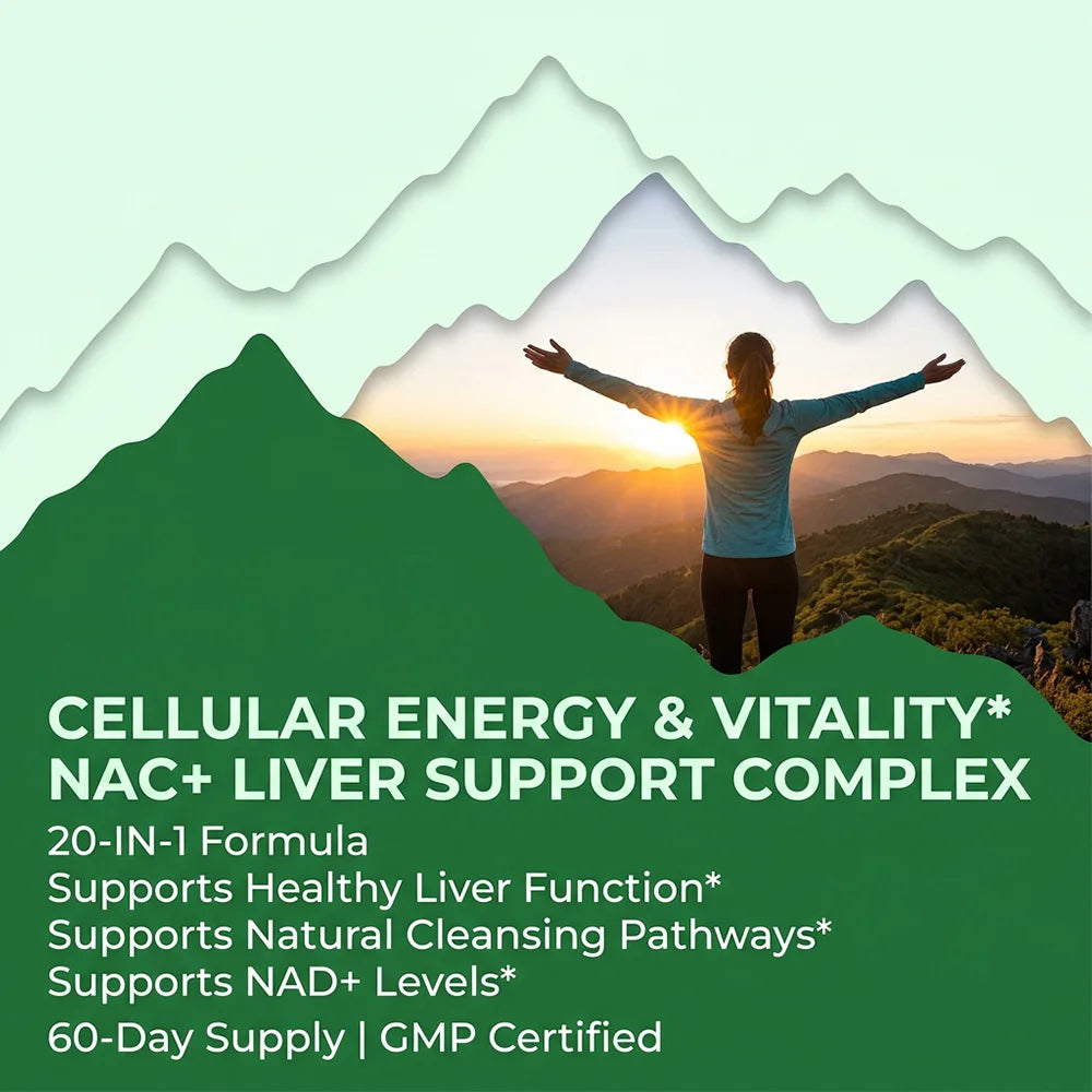 Liver Advanced+, 20-in-1 Complex with Milk Thistle, Dandelion, NAD, NAC, Glutathione, Artichoke, Turmeric, & Astragalus, Non-GMO Peaceful Pleasures Health and Wellness