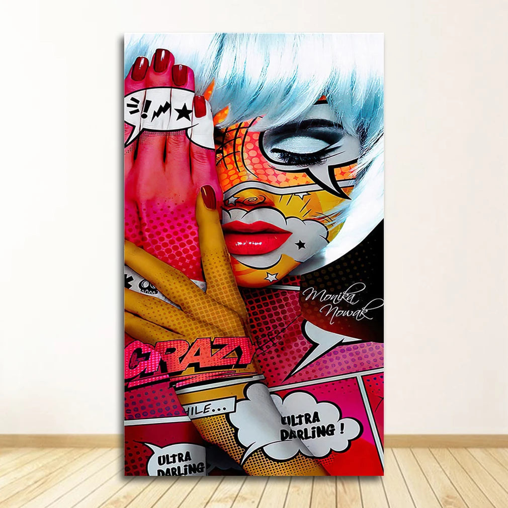 Room Canvas Painting Wall Art Picture Home Posters Graffiti Women Portrait Oil Poster And Prints Decor For Living Peaceful Pleasures Health and Wellness 0612XX07 40x60cm Unframed