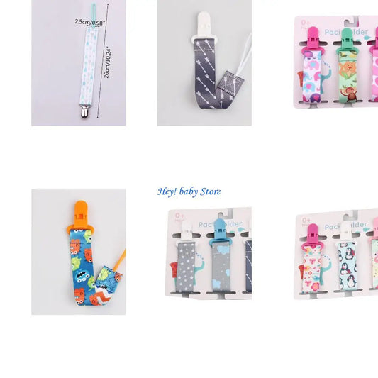 Cartoon Baby Pacifier Clips 3-Pack | Soother Holder Chain Pacifier Clip Set Peaceful Pleasures Health and Wellness