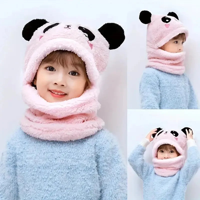 Kids Bear-Ear Hooded Hat & Scarf Set | Warm Winter Knit
