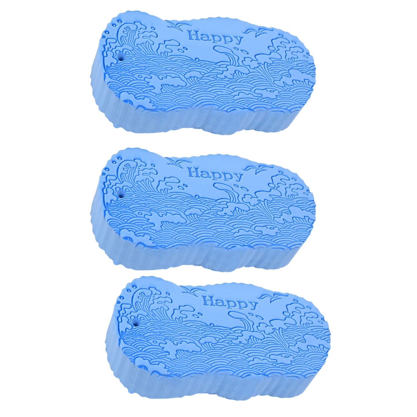 Super Soft Exfoliating Bath Sponge Magics Exfoliators Dead Skin 3D Bath Sponge Body Massage Cleaning Brush For Adults Children Peaceful Pleasures Health and Wellness Blue 3pcs
