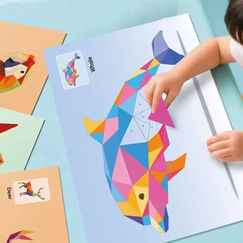 6 Theme DIY Creative 3D Puzzle Art Digital Sticker Animal Cognitive