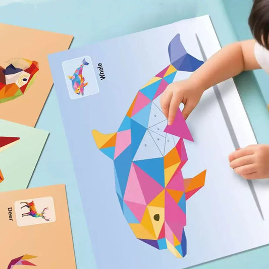 6 Theme DIY Creative 3D Puzzle Art Digital Sticker Animal Cognitive Peaceful Pleasures Health and Wellness