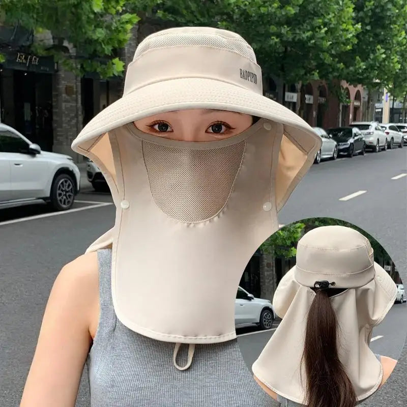 UV Wide Brim Sun Hat with Shawl Neck Cover | Unisex