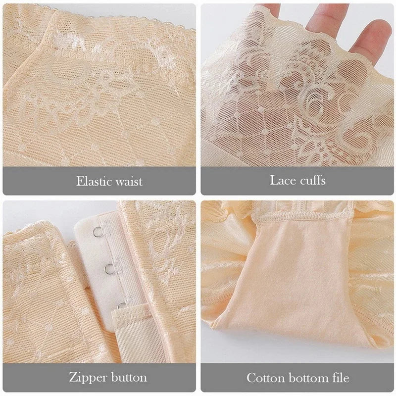 Tummy Control Panties Women Zipper Body Shaper Waist Pants Seamless