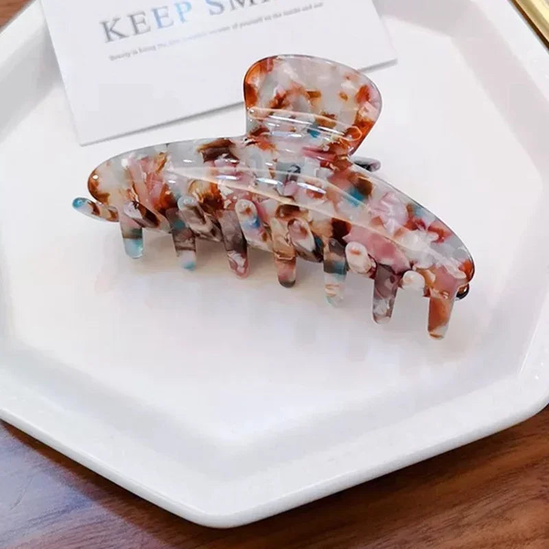 Fashion Acetate Leopard Print Hair Claws Geometric Crab Shape Clamp Styling Hair Clips for Women Girls Hairpin Hair Accessories Peaceful Pleasures Health and Wellness
