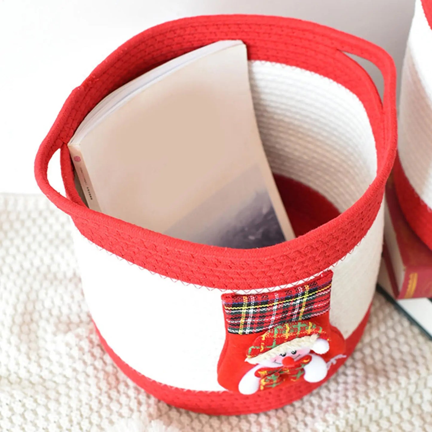 Christmas Baskets Empty Laundry Rope Basket For Christmas Decorative Laundry Bin For Women Kids Holiday Birthday Easter Peaceful Pleasures Health and Wellness