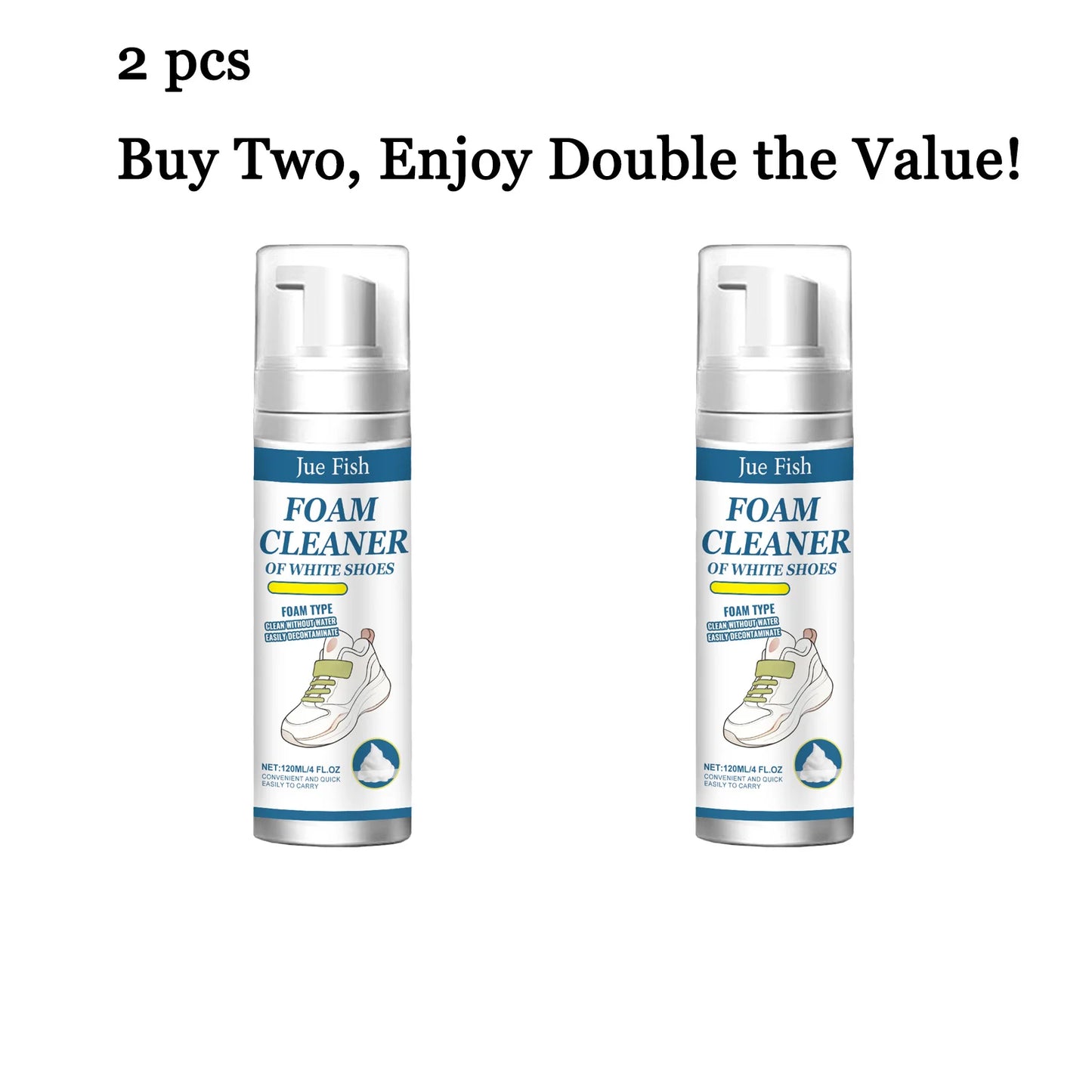 Jue-Fish 120ml Sneaker Foam Cleaner | Remove Stains & Yellow