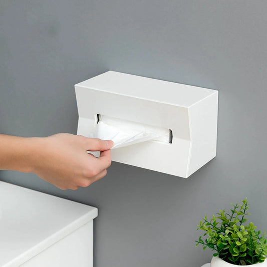 A36T-2X Kitchen Tissue Box Cover Napkin Holder For Paper Towels Box For Napkins Tissue Dispenser Wall Mounted Container White Peaceful Pleasures Health and Wellness White