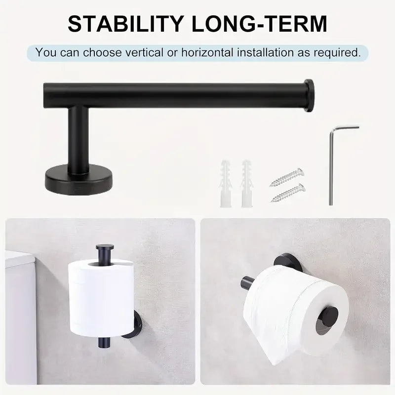 2-Piece Stainless Steel Bathroom Set – Towel & Paper Holder