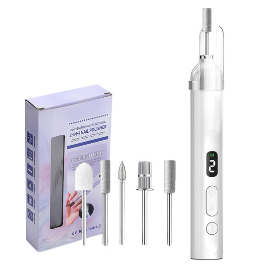 Electric Nail Drill Machine with UV Lamp Drill Off Gel Manicure Nail Polisher Set with Drill Bits Sanding Bands Nail Supplies Peaceful Pleasures Health and Wellness