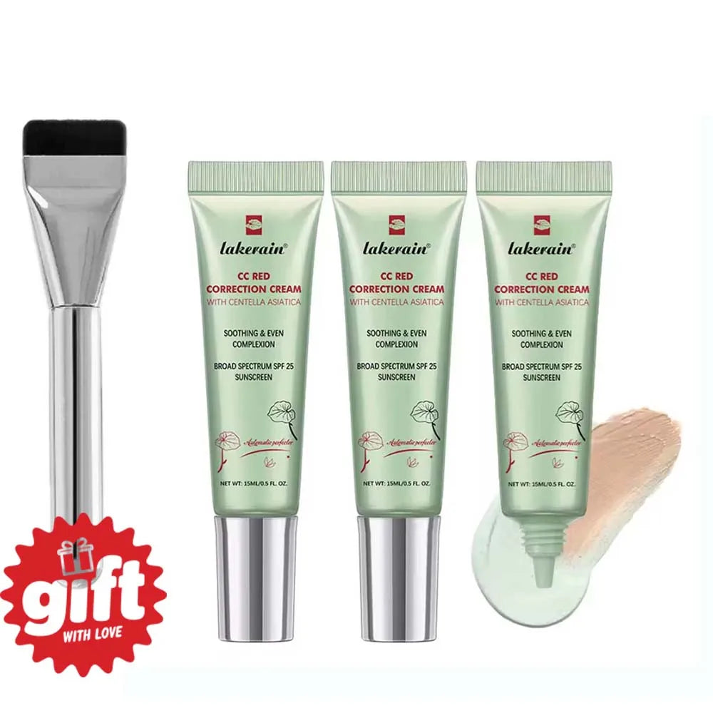3Pcs Free Brush Color Changing CC Cream Centella Korean Liquid Foundation Long Lasting Face Base Makeup Foundation Peaceful Pleasures Health and Wellness 3pcs free Brush 2