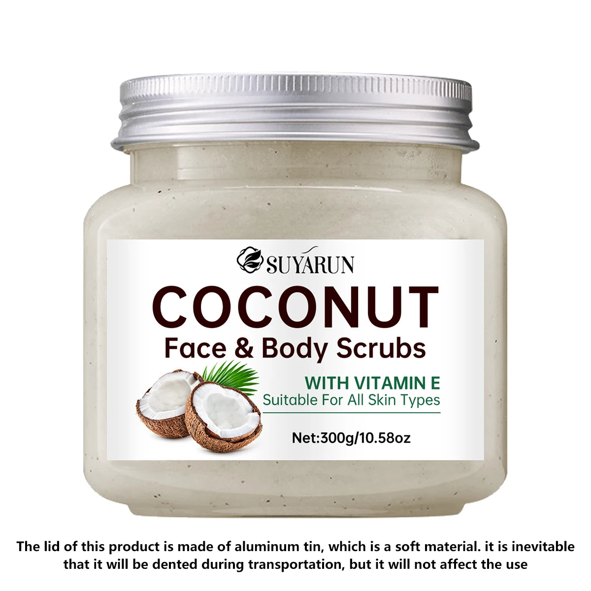 SUYARUN Organic Coconut Sugar Body Scrub Exfoliating & Moisturizing - Natural Spa Care for Soft Skin - 300g. Peaceful Pleasures Health and Wellness 300g
