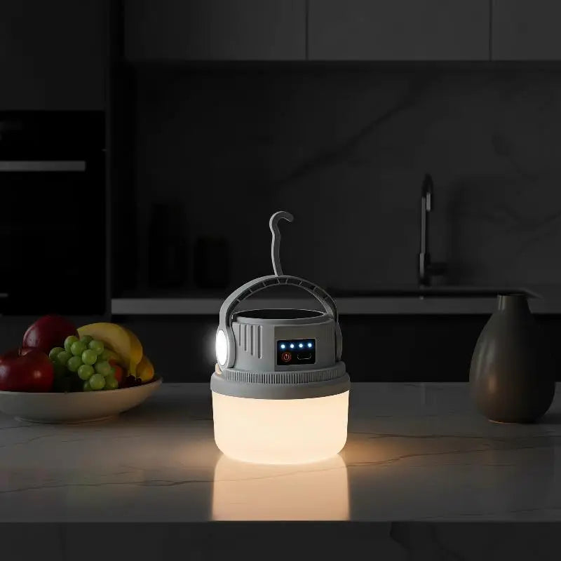 Solar Rechargeable LED Camping Lantern – 1800mAh, 6 Modes