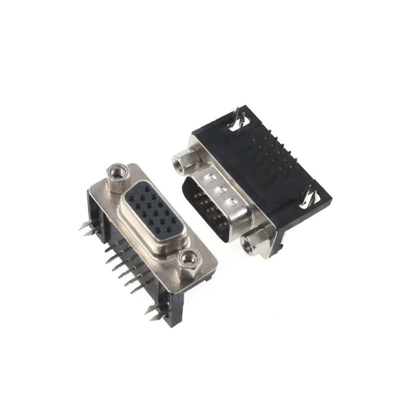 5PCS DB15 DR15 3Rows Parallel Port 15 Pin D Sub Female Male 15 Way PCB 90 Degree Connector DB15 Socket Plug VGA Adapter Peaceful Pleasures Health and Wellness