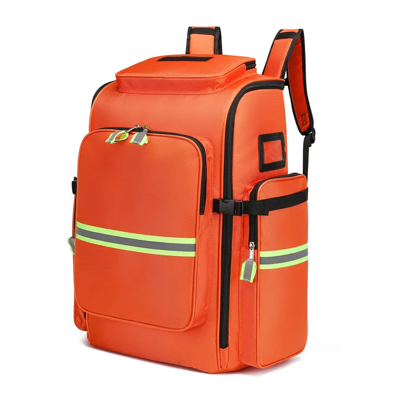Empty Emergency First Aid Kit Backpack First Responder Trauma Bag Medical Supplies Case for Disaster Relief Field Trips Camping Peaceful Pleasures Health and Wellness Orange S