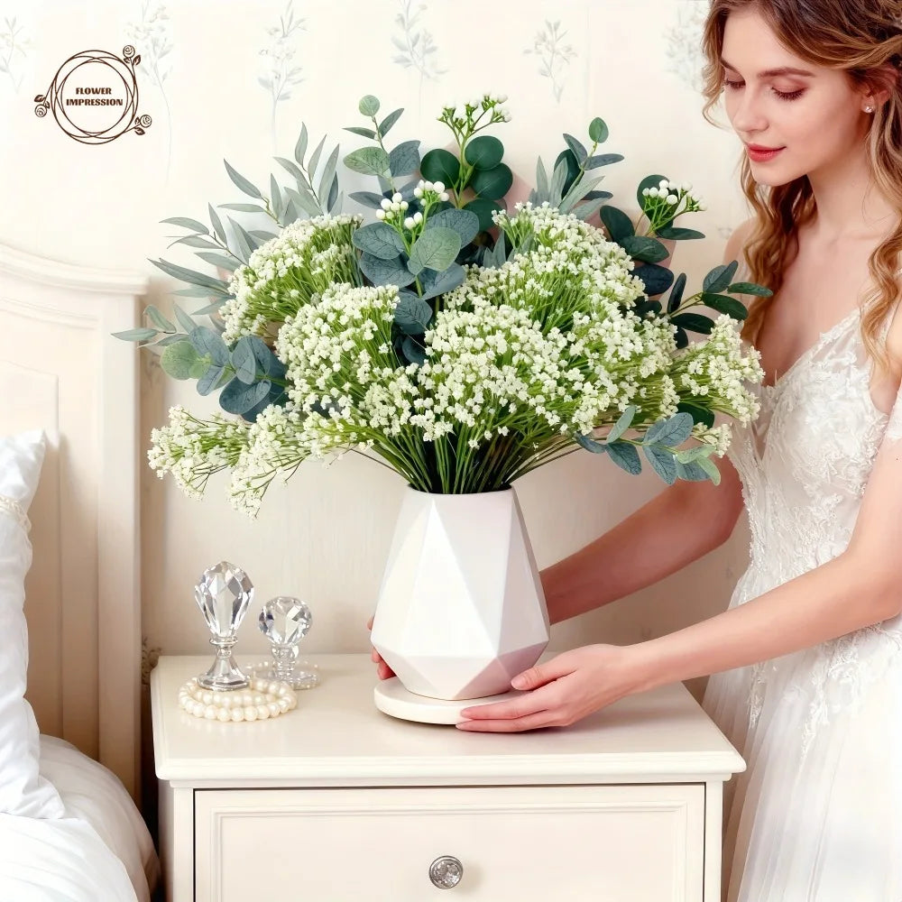 Artificial Baby's Breath Bouquet | Gypsophila Boho Wedding Decor Artificial Flower Bouquet Peaceful Pleasures Health and Wellness