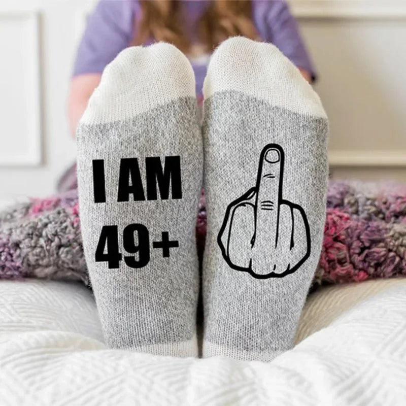 50 & Fabulous Socks – Funny 50th Birthday Gift for Women Novelty Birthday Socks Peaceful Pleasures Health and Wellness 50th
