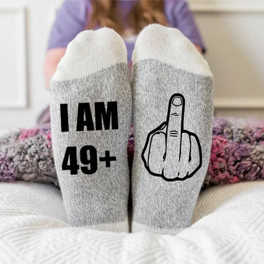 50 & Fabulous Socks – Funny 50th Birthday Gift for Women Novelty Birthday Socks Peaceful Pleasures Health and Wellness 50th