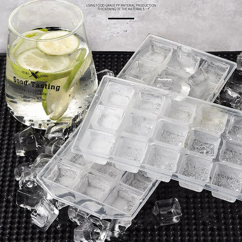 21-Grid Reusable Ice Cube Tray | Food-Grade PP Freezer Mold