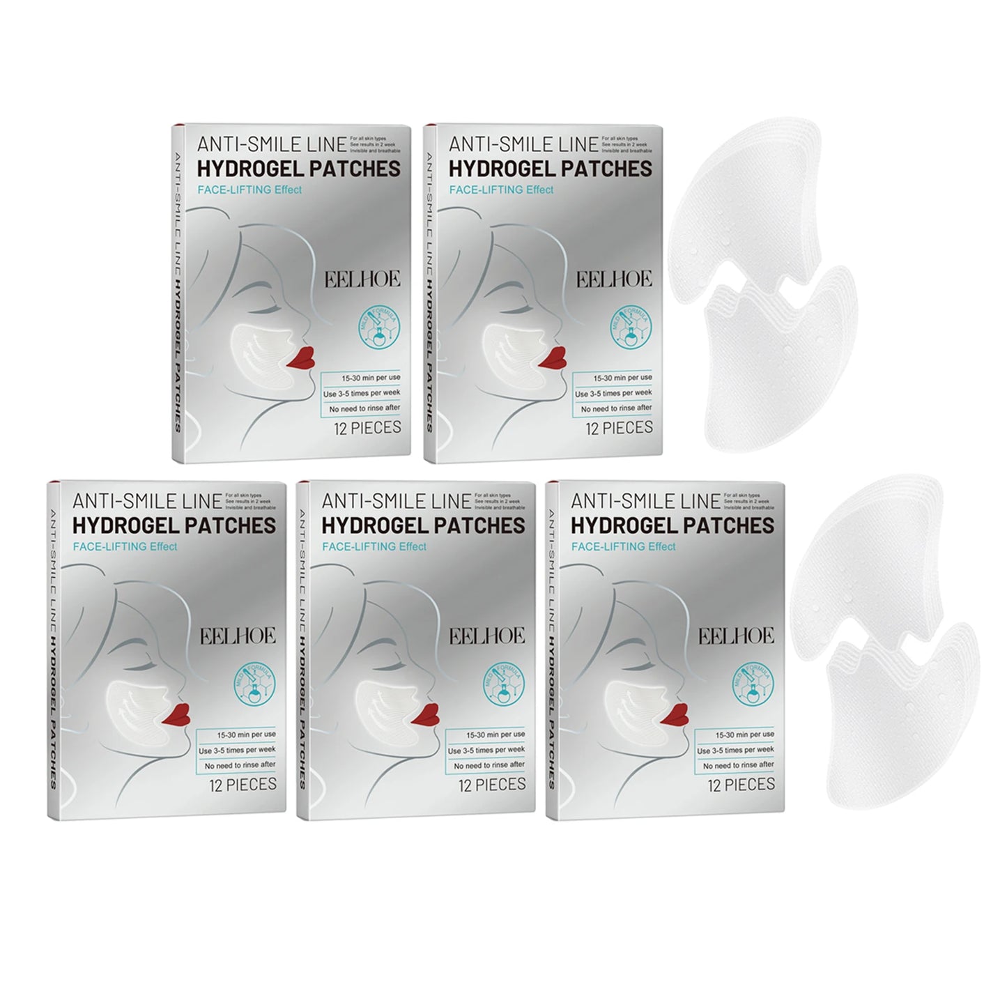 EELHOE Hydrogel Face Patches – Lifting, Firming & Anti-Aging 12pc Hydrogel Face Patches Peaceful Pleasures Health and Wellness 5 X 12pcs Boxed