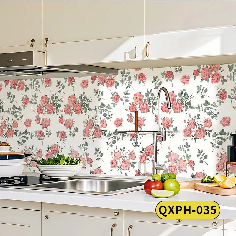 1 Roll French Retro Wallpaper Self-adhesive Thickened Bedroom Wardrobe Furniture Cabinet Tabletop Sticker Peaceful Pleasures Health and Wellness
