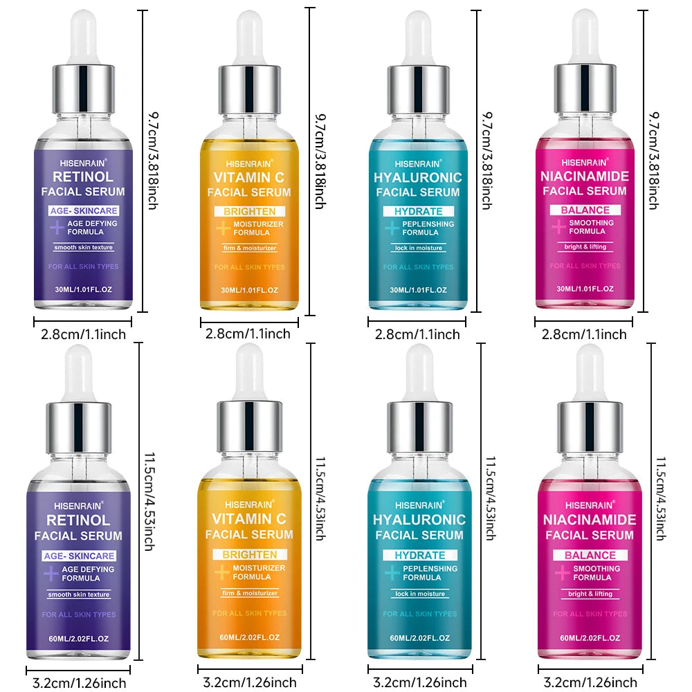 HISENRAIN Luxury Moisturizing Essence 4-Piece Set - Premium Skincare Gift for Holiday Seasons, Radiant & Hydrated Skin. Peaceful Pleasures Health and Wellness