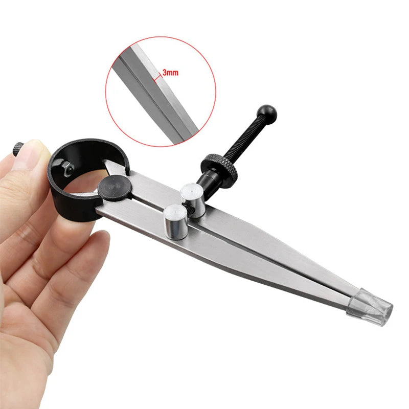 S M L Adjustable Lockable Steel Divider Wing Leather Compass Spacing