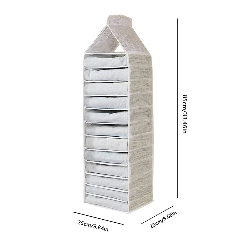 Underwear Organizer Hanging Organizers Clothes Cover Pants Hanger Clothing Storage Dormitory Wardrobe Family Layered Home Garden Peaceful Pleasures Health and Wellness 12 Grids White A S