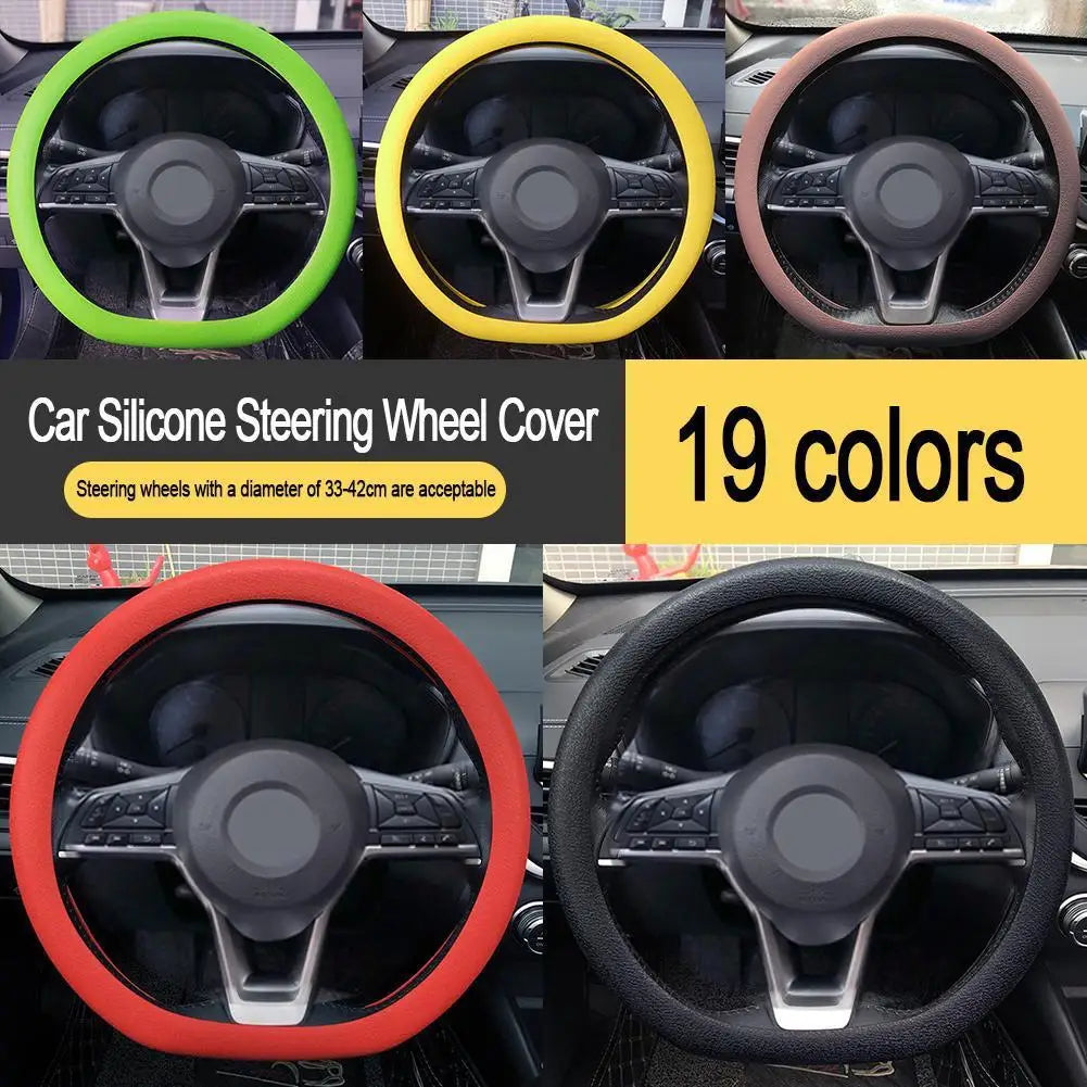 Anti-skid Silicone Auto Steering Wheel Cover With Elastic Stretch To Enhance Internal Design And Comfortable Grip Access Peaceful Pleasures Health and Wellness