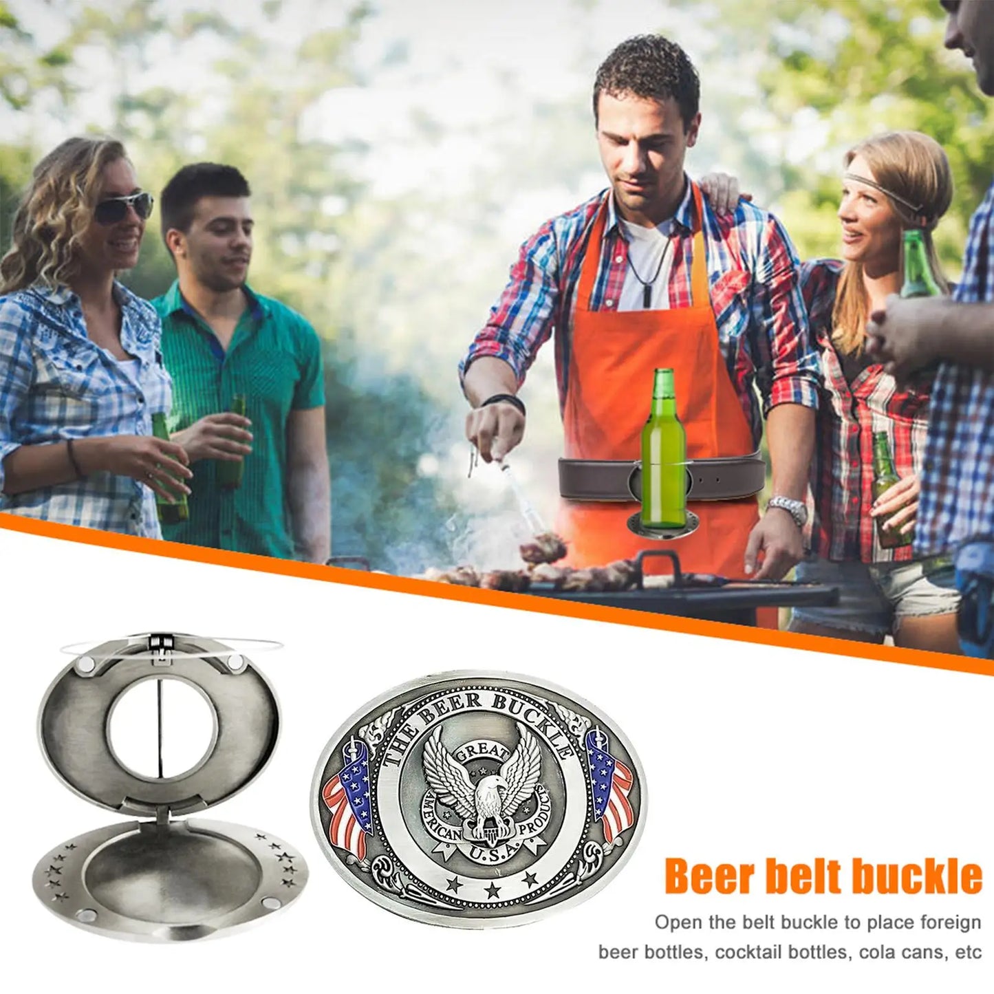 Retro Metal Beer Belt Buckle | Zinc Alloy Bottle Can Holder