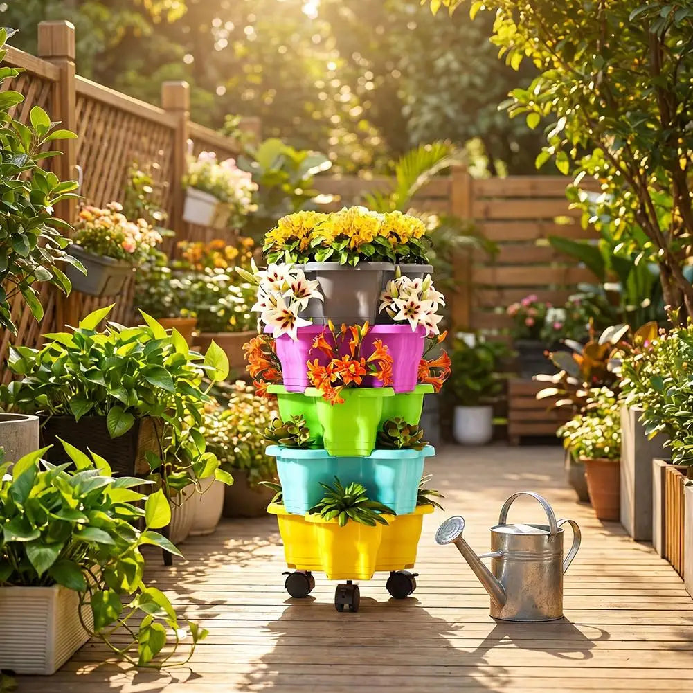 6-Tier Vertical Stackable Planter – Space-Saving Garden Tower