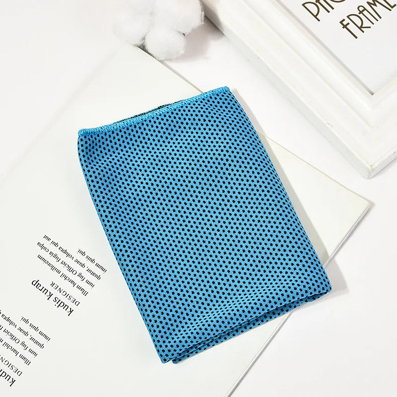 Outdoor Microfiber Quick Dry Sports Cooling Ice Towel Cold Sports Towel Fitness Cool Towel Camping Peaceful Pleasures Health and Wellness Sky blue 30x80cm