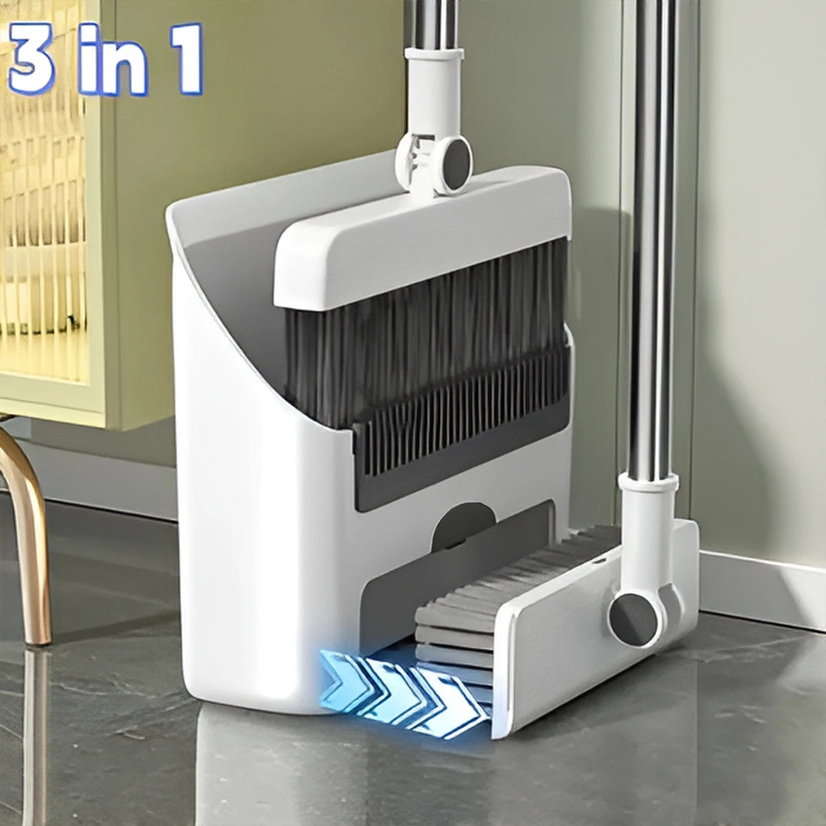 3in 1 Broom and Dustpan Set Floor Brush Long-handled Broom And Dustpan For Home Office School Dorm Peaceful Pleasures Health and Wellness