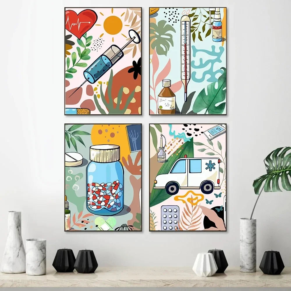 Medical Doctor Nurse Canvas Wall Art | Office Clinic Decor Gift