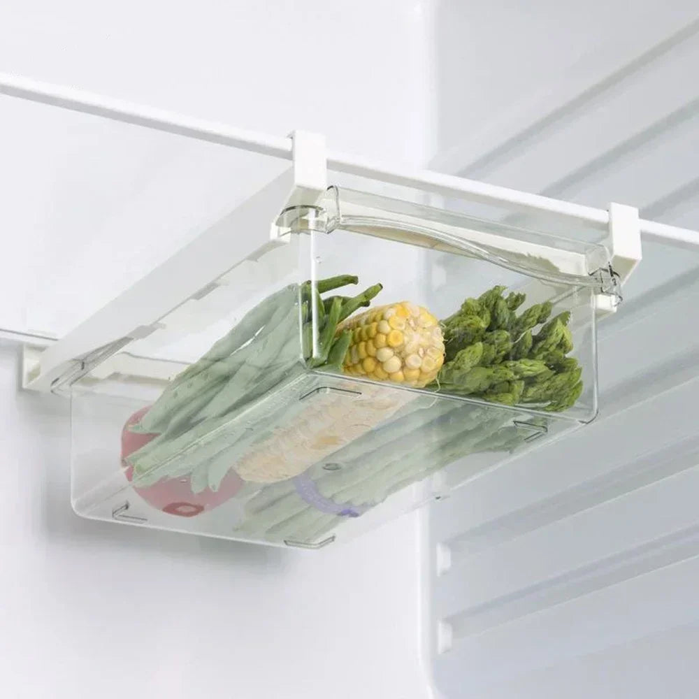Transparent Fridge Organizer Fruit Egg Refrigerator Storage Box Under-shelf Refrigerator Drawer Box Fresh-keep Kitchen Organizer Peaceful Pleasures Health and Wellness